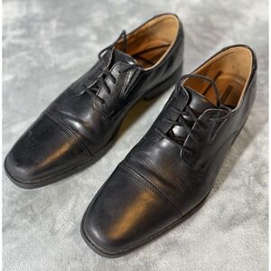Clarks Collection Shoes Mens Size 8.5‎ Black Tilden Cap Toe Oxford Dress Cushion
